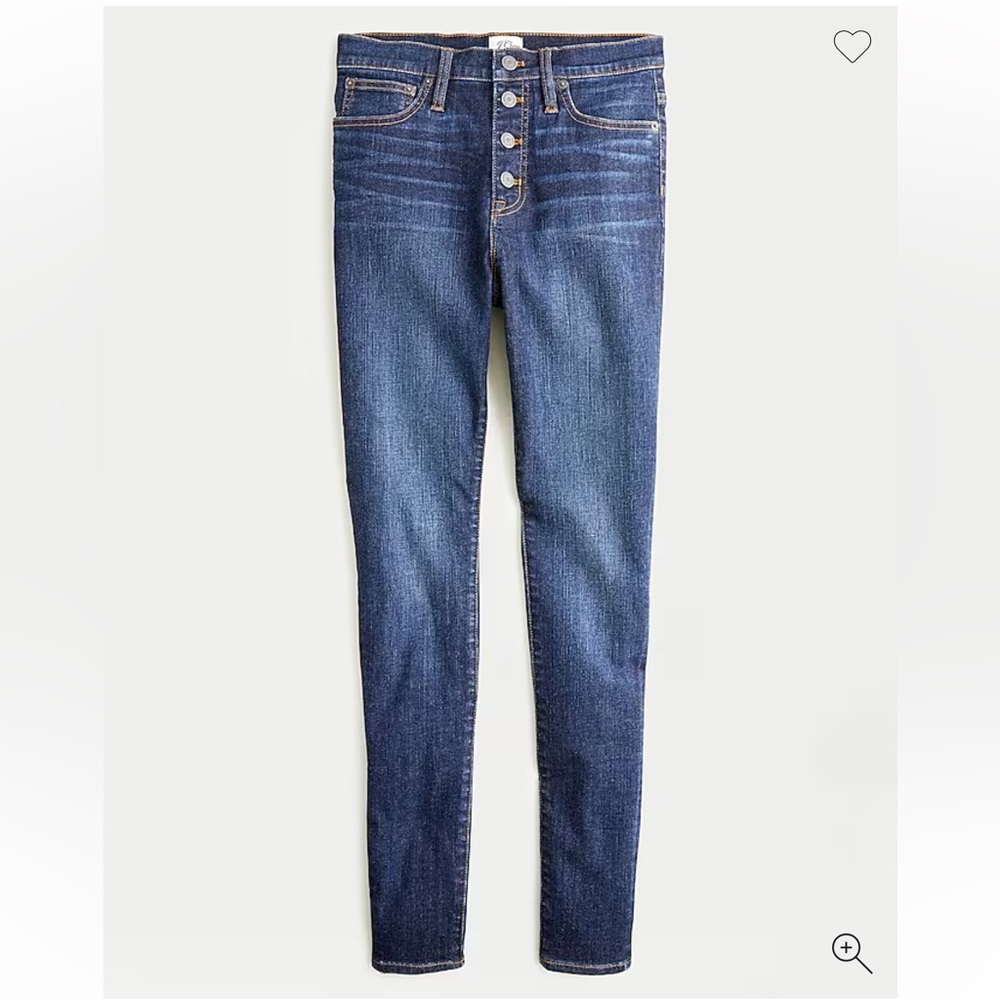 J.Crew 10" High-rise Toothpick Denim Jean with Button Fly 30